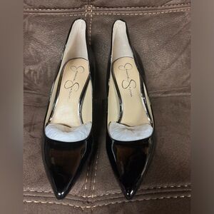 Jessica Simpson black patent leather heels
